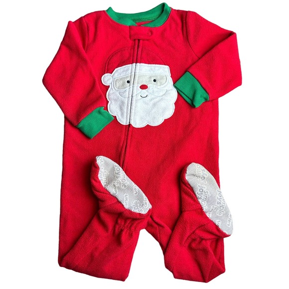 Lot of 3 - Carter's & Child of Mine Christmas Fleece Footed Pajamas - 12 Months - Picture 9 of 12